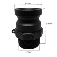 Raccord de tuyau en PP Camlock Type A pour tuyau PE à plat ou tuyau en PVC à plat