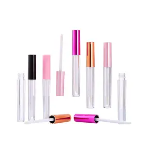 2ML Small Capacity Sample Test Round Colorful Empty Plastic Bottle Glossy Pink Lip Gloss tubes