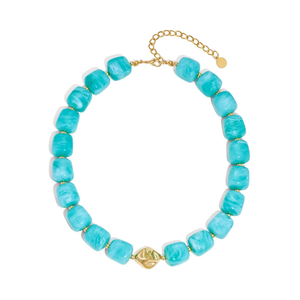 Hot Selling Multicolor Square Resin Beaded Necklace Bohemian Chic Fashionable Versatile Statement Necklace for Women Wholesale - Product Image 3