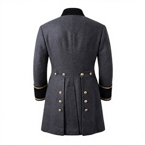 Vintage Medieval <b>Men's</b> <b>Overcoat</b> Woolen Frock Coat Handmade Embroidered Style Winter Outerwear - Product Image 2