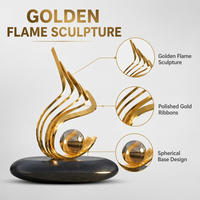 Sculpture abstraite moderne en acier inoxydable brossé, ruban en spirale Mobius, art métallique pour extérieur, campus, place d'entreprise, finition miroir 8K