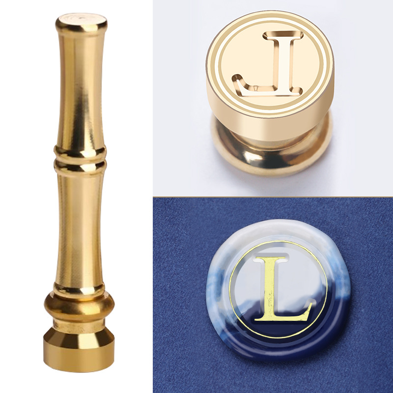 Single-stamp letter L (mini copper head bamboo joint handle)