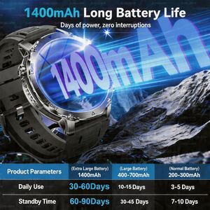 Nuovo <span class=keywords><strong>Smartwatch</strong></span> 2026 <span class=keywords><strong>con</strong></span> Chiamata BT, Batteria Grande da 1400mAh, Monitoraggio Frequenza Cardiaca, Display 1.7", Robusto per Attività all'Aperto, Compatibile <span class=keywords><strong>con</strong></span> Android e iOS - Product Image 2