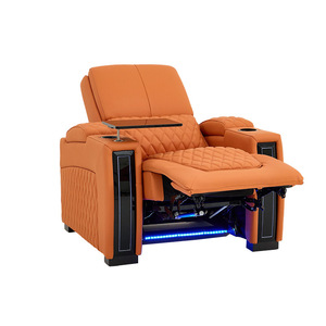 Sofá reclinable eléctrico moderno de cuero de gama alta para apartamentos pequeños y salas de estar para personas perezosas para dormir y acostarse - Product Image 3