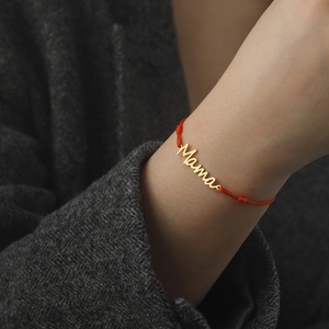 Letters <strong>Mama</strong> Black Red <strong>Bracelet</strong> for Women Braided Adjustable Rope <strong>Bracelet</strong> Fashion Jewelry Mothers Day Gift - Product Image 4