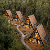 Cabane de plage moderne modulaire en bois, chalet préfabriqué, maison préfabriquée pour solutions de projet