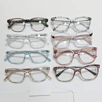 Montures de lunettes tendance vintage rondes à imprimé floral en acétate, polies à la main, pour myopie, stock mixte disponible