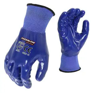 MaxiPact定制工业全腈涂层手套，防水防油