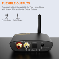 1Mii Home DAC Décodeur audio RCA/Sortie optique Récepteur Bluetooth 5.2 avec récepteur stéréo LDAC haute résolution pour streaming de musique, haut-parleur