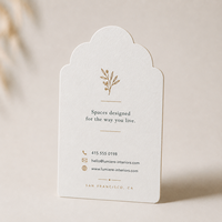 Cartes de visite découpées sur mesure, forme arquée, texture premium pour un branding créatif, OEM