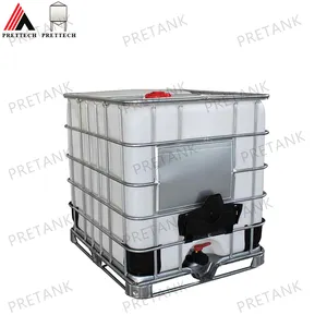 275 gallon HDPE thổi đúc quá trình sản xuất màu trắng bên trong lót nhựa 1000l IBC container cho xử lý nước