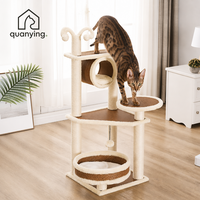 Arbre d'activités moderne pour chat avec tunnel, lit rond et griffoir en sisal – Mobilier pour chats pour appartements, vente en gros pour animaleries