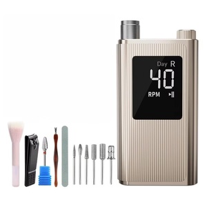 Perceuse à ongles professionnelle sans fil rechargeable en acier inoxydable 40 000 tr/min avec moteur à balais pour manucure et pédicure - Product Image 6