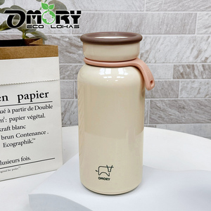 Made In Taiwan OMORY 400ml Retro Insulated Bottle Milk Can Style Stainless Steel Vacuum <b>Flask</b> - Product Image 4