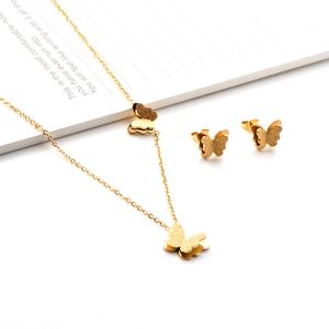 Bridal Jewelry Set Butterfly Pendant Necklace Dubai <b>Gold</b> Jewelry Set Jewellery Wedding Jewelry Set - Product Image 3