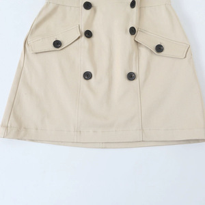 <span class=keywords><strong>Robe</strong></span> Trench Mini Femme Personnalisée 2026 à Découpes, Ourlet Asymétrique, Double Boutonnage, Style Vintage Décontracté, pour le Travail et le Bureau, <span class=keywords><strong>Robe</strong></span>-Manteau Midi Fendue OEM/ODM - Product Image 3