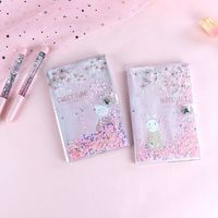 Carnet de notes A5 avec couverture en PVC à paillettes liquides flottantes, reliure cousue, fournitures scolaires pour enfants, idée cadeau