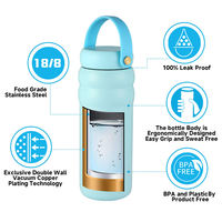 Bouteille d'eau isotherme en acier inoxydable 304 de 18 oz avec poignée de transport pour le travail en extérieur et les voyages – Vente en gros
