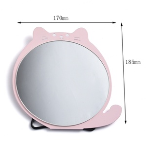 Espejo de Maquillaje Plegable de Metal Ajustable con Diseño de Gato Rosa Personalizado - Product Image 5