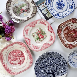 Service de vaisselle en porcelaine émaillée peinte à la main JBS Design britannique, assiettes, bols à salade, bols à céréales, tasses, pour mariage, fête, 8 pouces, usage domestique - Product Image 5
