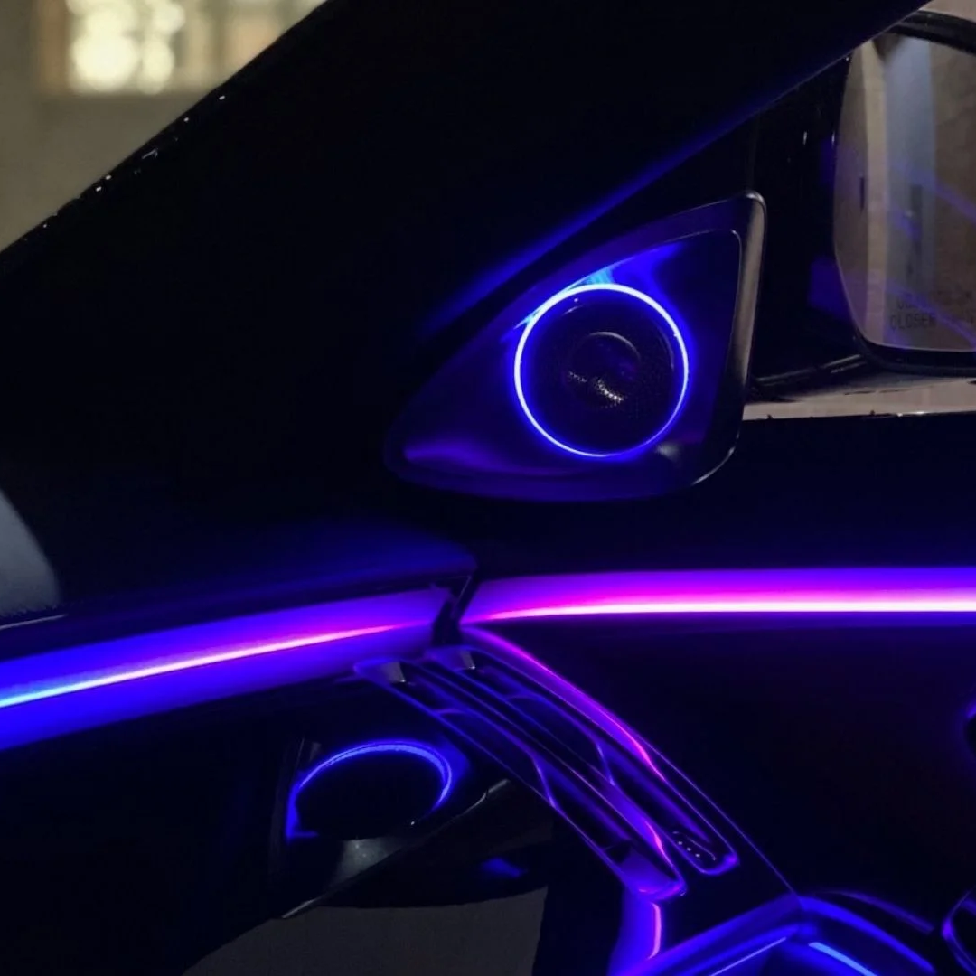 18 RGB неоновые акриловые волоконно-оптические светодиодные фонари комплект современный автомобильный интерьер окружающего освещения украшения современной атмосферы