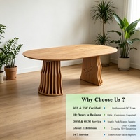Table à manger OKAY, haute densité, écologique, design ondulé, support laminé, extensible, style nordique minimaliste, en MDF
