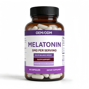 <span class=keywords><strong>Capsule</strong></span> di melatonina da 5 mg - Integratore alimentare per il sonno e l'equilibrio dell'umore |   Integratore Alimentare OEM/ODM 60 <span class=keywords><strong>Capsule</strong></span> - Product Image 1