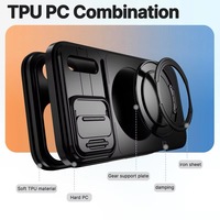 Étui pour iPhone 17 Pro Max, compatible MagSafe magnétique 360° °   Support rotatif pour anneau, protection intégrale antichoc en TPU et PC