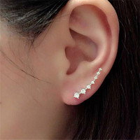 Version coréenne de bijoux haut de gamme Dangle & Chandelier drame avec le même strass longues boucles d'oreilles de mariée pour la saint-valentin