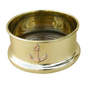 Boussole d'ancre de navire nautique cadeaux promotionnels et à collectionner boîte de boussole cadeau de boussole nautique de luxe plaqué or - Product Image 1
