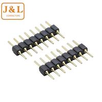 Connecteur d'en-tête de broche mâle simple ou double rangée de 2.54mm broche ronde droite pour connexions de fil dans un produit de genre unique PCB
