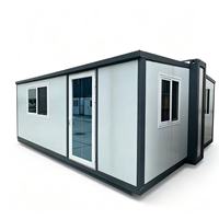 Maison conteneur extensible à double aile de 20 pieds, maison modulaire préfabriquée pliable pour villas de villégiature et camping