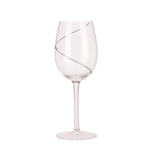 Стеклянный бокал ручной работы из спиральной ленты, крутящиеся бокалы для красного вина с прозрачным стержнем