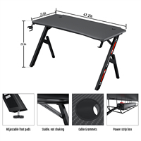 Bureau de jeu Comfuri extensible en métal et fibre de carbone, table de course avec porte-gobelet, design en Y pour usage domestique ou professionnel, idéal pour les gamers