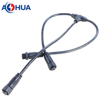 Conector de Cable Tipo T Impermeable IP68 de 2, 3 y 4 Pines AOHUA, Divisor de Alimentación Macho-Hembra para Tiras LED, Iluminación de Paredes y Exteriores