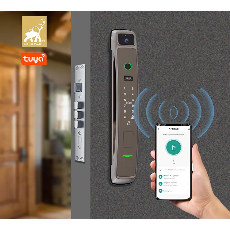 HJD Tuya Fingerprint Scanner App Wifi Remote Home Zone Digital Electric catenaccio Top Security Lock