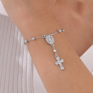 Pulsera <span class=keywords><strong>de</strong></span> Rosario Religiosa con Dijes <span class=keywords><strong>de</strong></span> Jesús y la <span class=keywords><strong>Virgen</strong></span> <span class=keywords><strong>de</strong></span> <span class=keywords><strong>Guadalupe</strong></span> <span class=keywords><strong>de</strong></span> Zirconia Católica al por Mayor - Product Image 3
