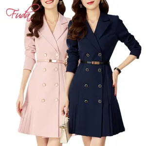 FUDA AB157 OEM Luxury Clothing Ladies Business Dress Long Sleeve Short Office Wear Blazer Vestido Casual Women Formal Blazer