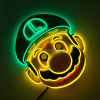T-Worthy Halloween LED masque facial lumière colorée clignotant brillant EL fil Cosplay Costume fête nouveau Design plastique/PC matériel