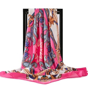High Quality Retro <strong>Paisley</strong> Totem 90x90 cm <strong>Scarves</strong> Imitated Silk Satin <strong>Scarf</strong> - Product Image 5