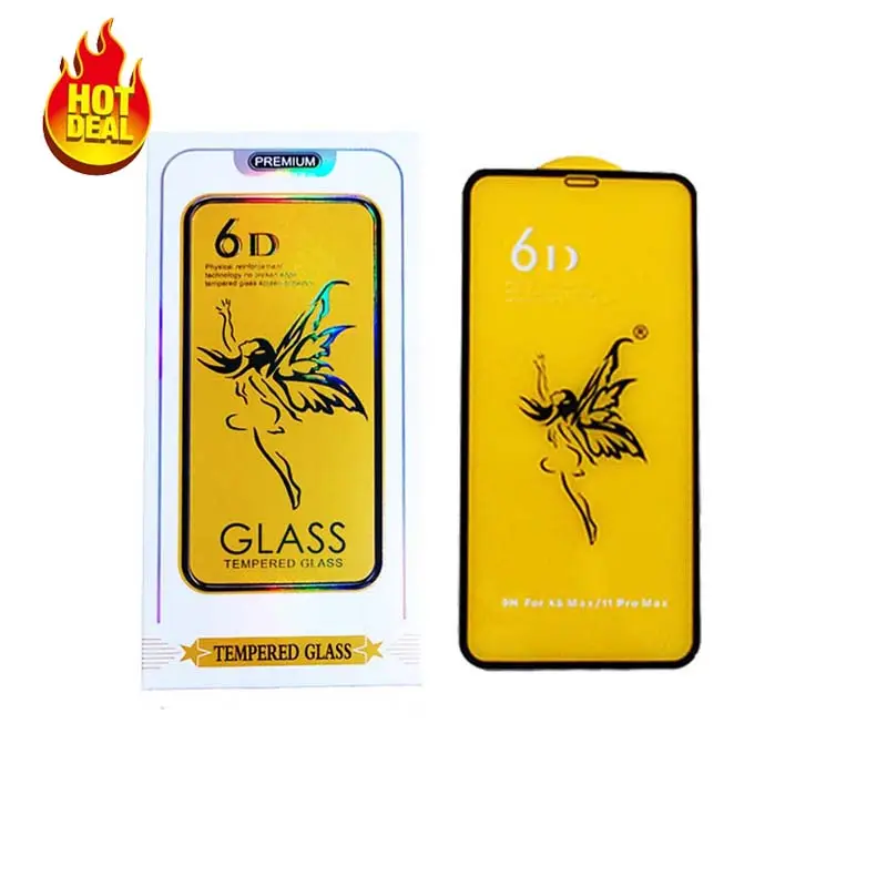 6d angel full coverage full glue 9h screen protector tempered glass for huawei 8a s 9 x p30 lite p 40 lite y6 y7 y9 2018