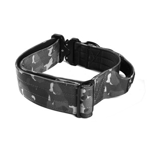 Collier tactique en nylon épais de 4cm de large pour chien, motif camouflage gris, avec doublure en néoprène, pour chien - Product Image 5