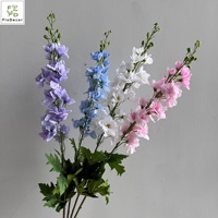 Bunga Delphinium Buatan Berkualitas Tinggi 105CM Tangkai Panjang Tunggal Sentuhan Realistis untuk Dekorasi Meja Pernikahan Rumah Hari Valentine