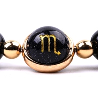 Bracelet élastique en onyx noir 8 mm, bracelet zodiacal spécial, perles de cristal naturel, bijoux astrologiques, cadeau