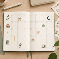 Autocollants personnalisés pour Bullet Journal, imperméables, autocollants en vinyle découpés à la forme de plantes médicinales pour carnets de journalisation