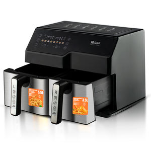 Friteuse à air double panier RAF 2500W multifonction avec circulation d'air à 360°, cuisson à faible teneur en huile, Freidora De Aire Doble Multifunction - Product Image 5