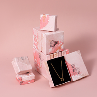 Boîte d'emballage de bijoux auto-élevante personnalisée, écologique, recyclable, avec impression personnalisée, couleur personnalisée, motif floral, forme irrégulière pour