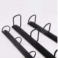 Placage Métal Noir Mat 2 4 3 Trous Mécanisme De Reliure À Anneaux Pour Classeur A4 A5 A7,Q R O Style En Forme De Reliure À Anneaux Clip Noir