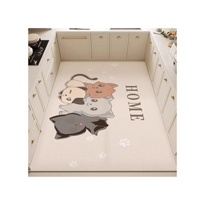 Alfombra de PVC con diseño de gato de dibujos animados, rectangular, antideslizante, para cocina, fácil de limpiar, con estampado de animales, decoración del hogar - Product Image 5