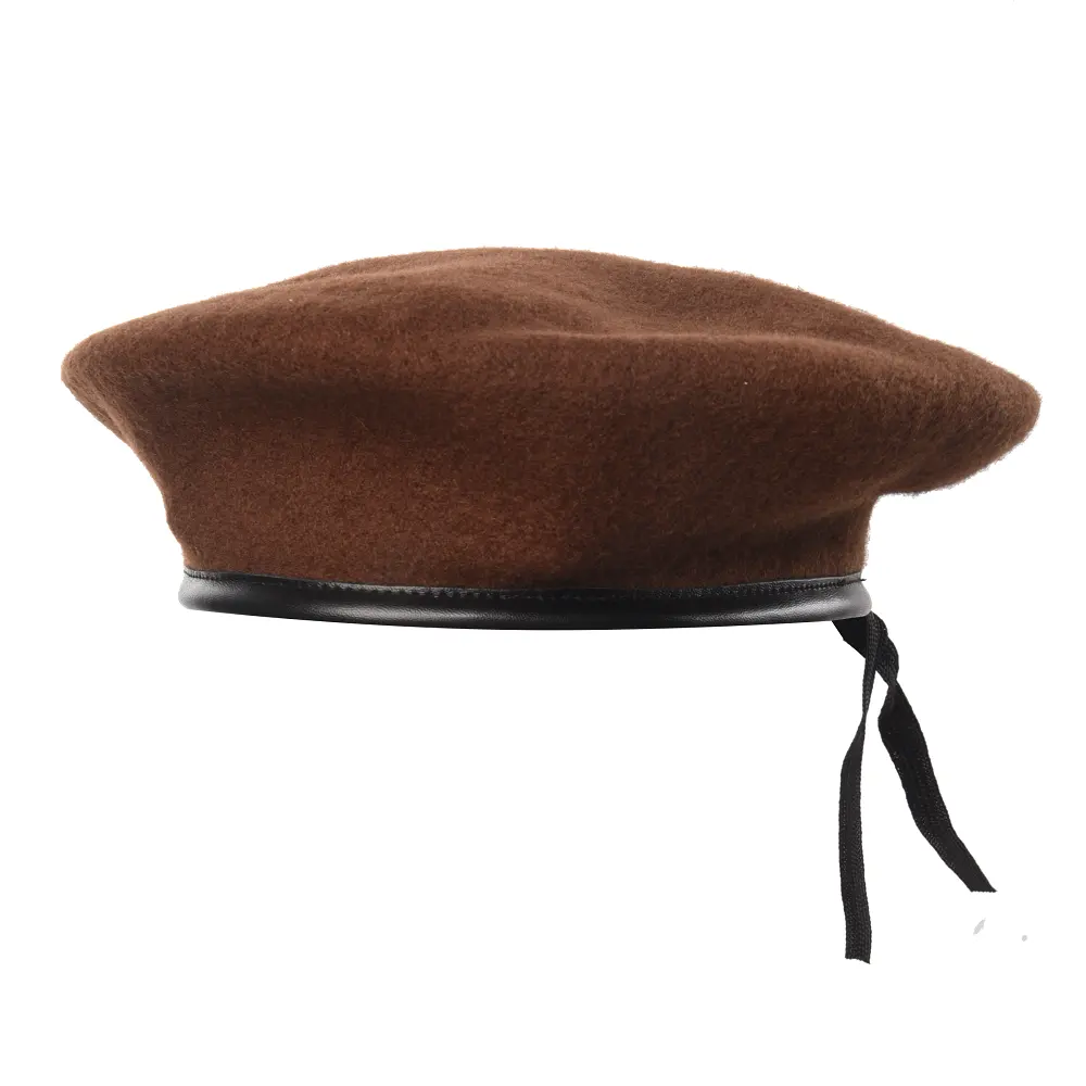 100% Wool Brown Design Tactical Beret Custom Hat